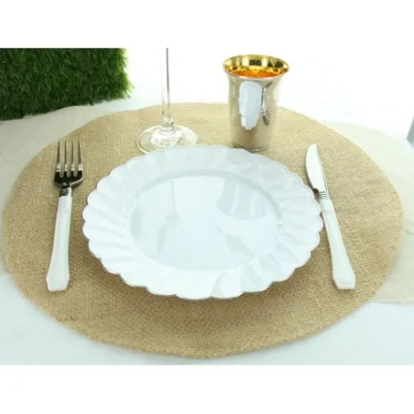 Set De Table Rond En Vrai Jute Naturel X 10 Pi Ces