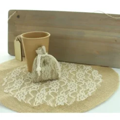 Set De Table Rond En Vrai Jute Naturel X 10 Pi Ces