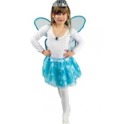 Set Princesse Des Neiges Tutu Et Ailes Bleu
