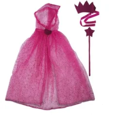 Set Princesse Paillettes Enfant Rose Taille Unique