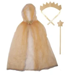 Set Princesse Paillettes Enfant Or Taille Unique