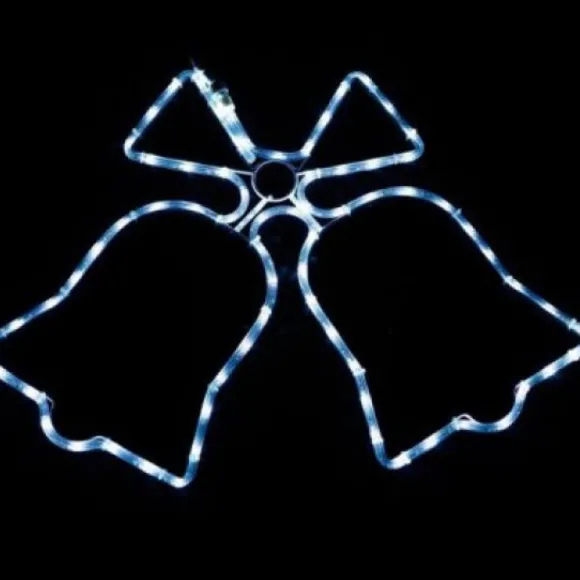 Silhouette De Noel Cloche Lumineuse Blanche