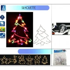 Silhouette De Noel Lectrique Pour F Netre Avec 20 Lampes
