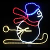 Silhouette De Noel Lumineuse Bonhomme De Neige Sur Ski