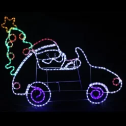 Silhouette De Noel Lumineuse P Re Noel Dans Voiture