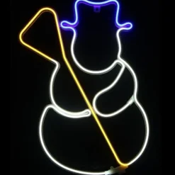 Silhouette Lumineuse N On Du Bonhomme De Neige