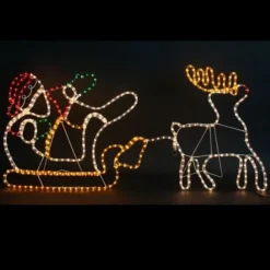 Silhouette Lumineuse P Re Noel Avec Traineau