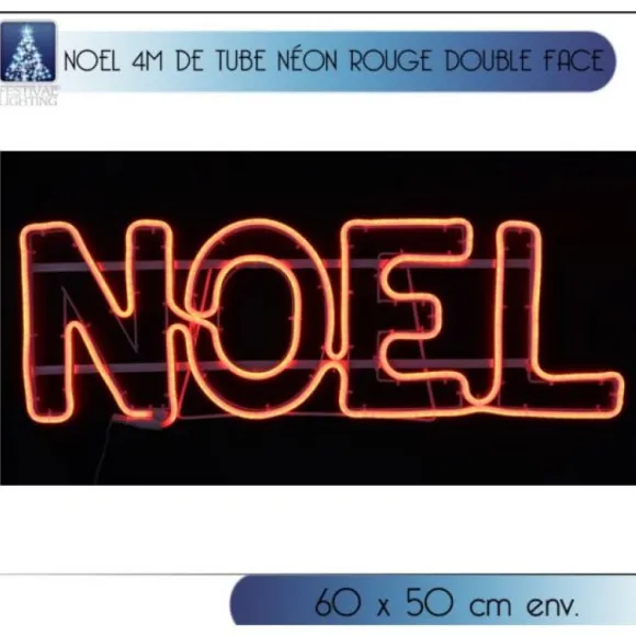 Silhouette Noel Lumineux Rouge Double Face