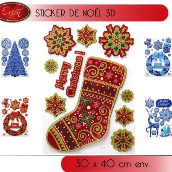 Sticker De Noel 3D Pour Décoration De Vitre