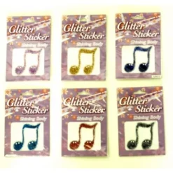 Sticker Note De Musique Glitter Assortis