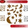 Sticker Pour Vitrine De Noel Etoile Et Lune Paillet
