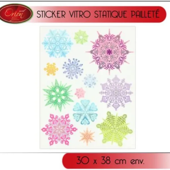 Sticker Vitro Statique Multicolore 30X38Cm