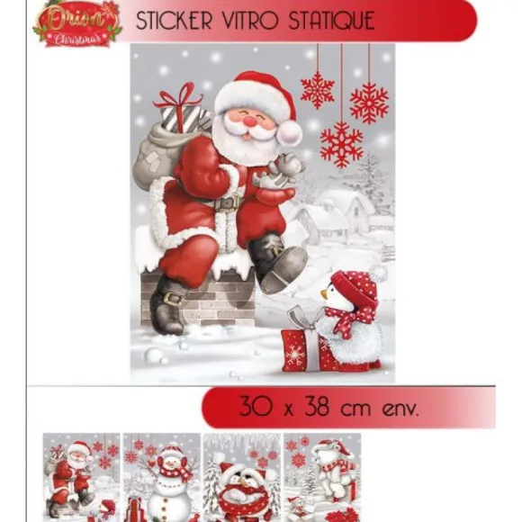 Sticker Vitro Statique Rouge Blanc Gris
