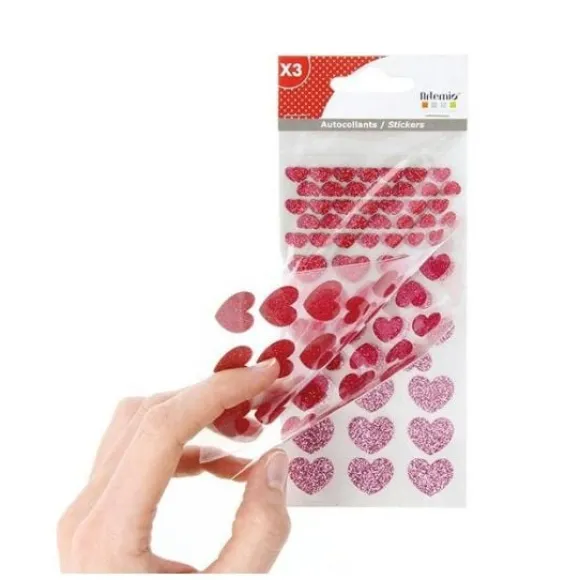 Stickers Coeurs A Paillettes Rose X 174 Pi Ces
