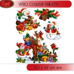 Stickers De Noel Fenêtre Avec Paillettes