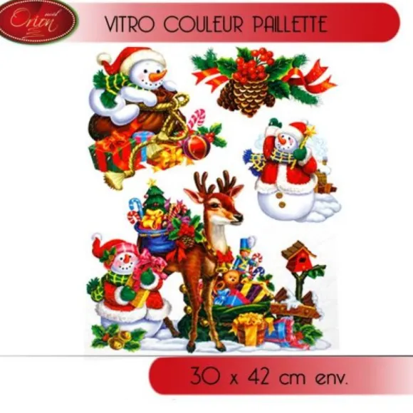 Stickers De Noel Fenêtre Avec Paillettes