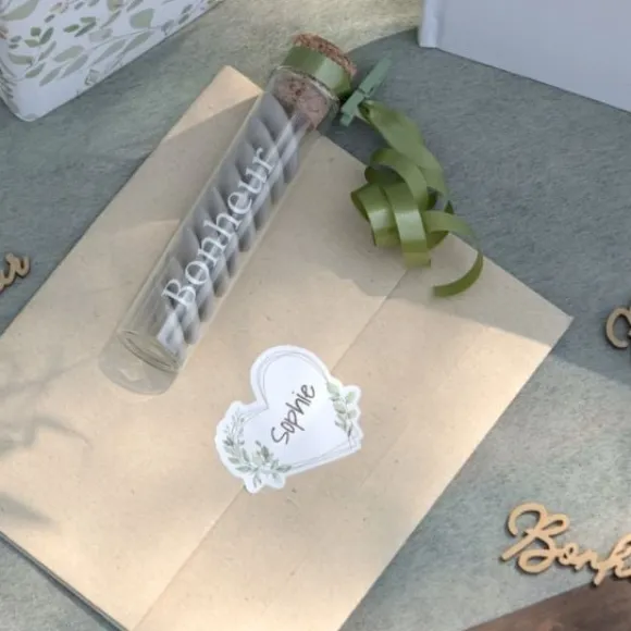 Stickers Marque Place Autocollant Mariage O Bonheur 5 Cm X 16 Pi Ces