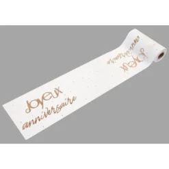 Sur Chemin De Table Joyeux Anniversaire Rose Gold