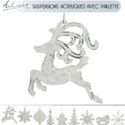 Suspension De Noel Acrylique Paillet