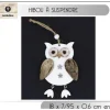Suspension De Noel Hibou En Bois Naturel