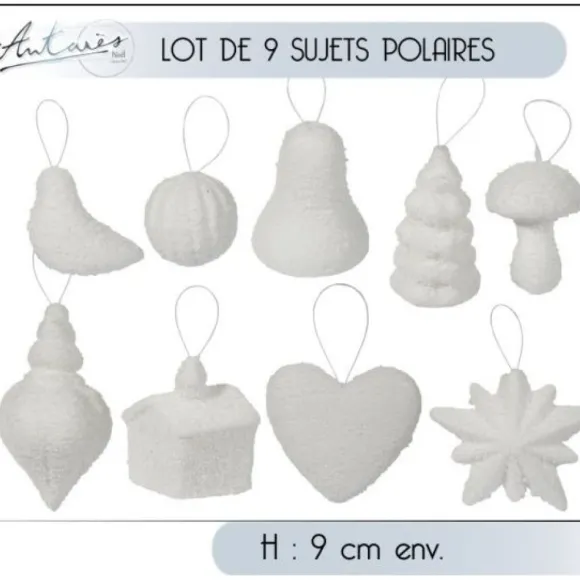 Suspension De Noel Sujet Polaire X 9 Pi Ces