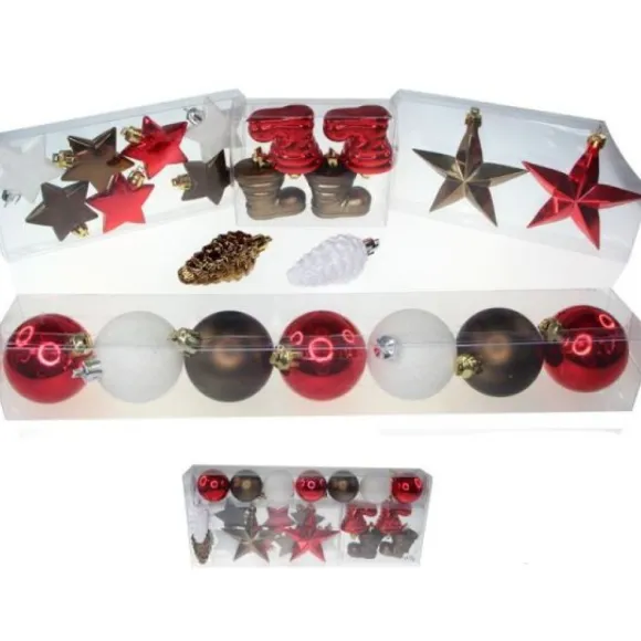 Suspension Pour Sapin De Noel Blanc Marron Rouge X 22