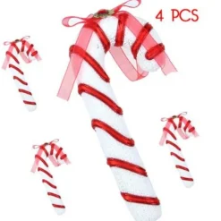 Suspension Pour Sapin De Noel Sucre D'Orge X 4 Pi Ces