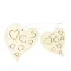 Suspension Romantique De 2 Coeurs En Bois Grav S Blanc