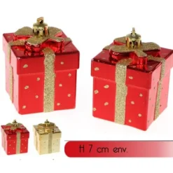Suspension Sapin De Noel Forme Paquet Cadeau X 2 Pi Ces
