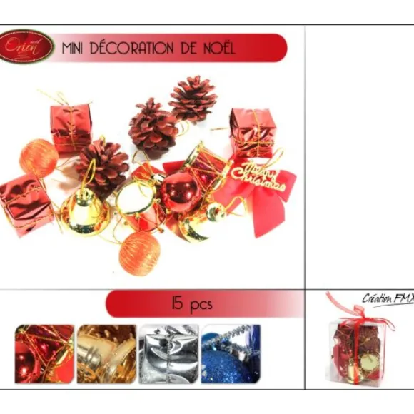 Suspension Sapin De Noel Argent Assortis X 15 Pi Ces