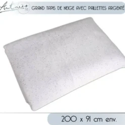 Tapis De Neige Artificielle Paillet Argent Pour Noel