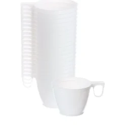 Tasse Caf En Plastique Blanc R Utilisables X 20 Pi Ces