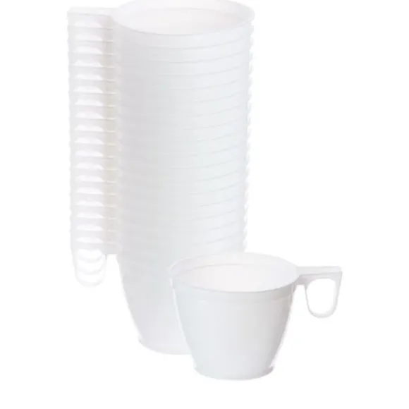 Tasse Caf En Plastique Blanc R Utilisables X 20 Pi Ces