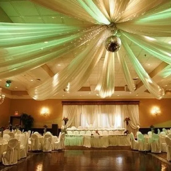 Tenture De Salle Paillet Vert Anis X 12 M Tres