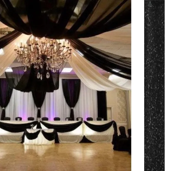 Tenture De Salle Paillet Noire X 12 M Tres