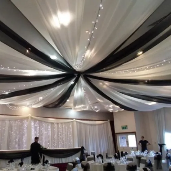 Tenture Mariage En Tulle Noire 75Cm X 12 M Tres