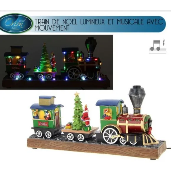 Train De Noel Lumineux Et Musicale Avec Mouvement