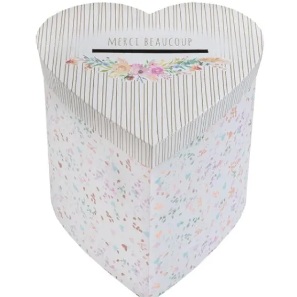 Urne Coeur Mariage Fleuri