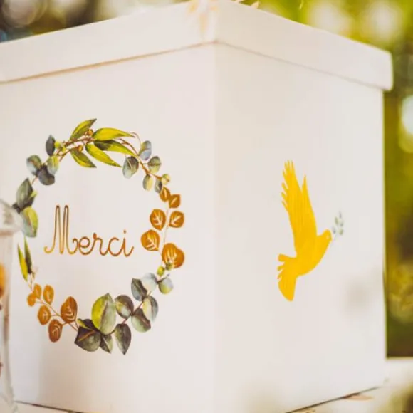 Urne Communion Merci Eucalyptus