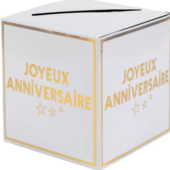 Urne Joyeux Anniversaire Or 20X20Cm
