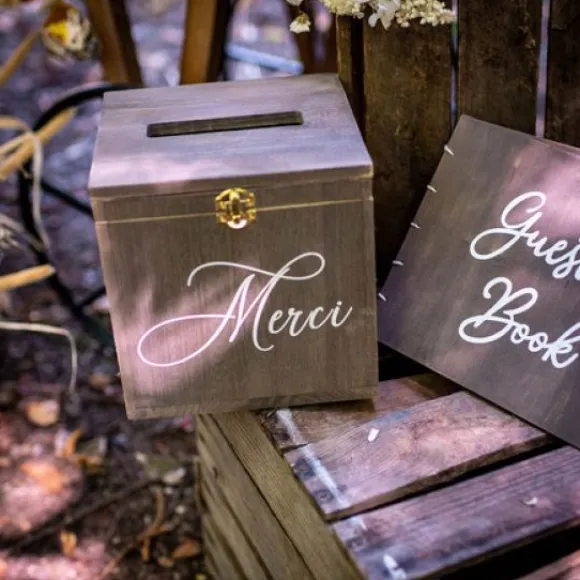 Urne Mariage En Bois Naturel