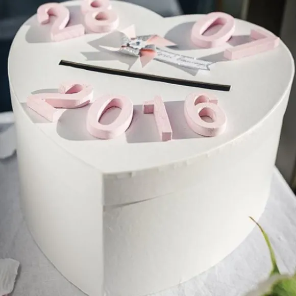 Urne Mariage En Forme De Coeur Blanc