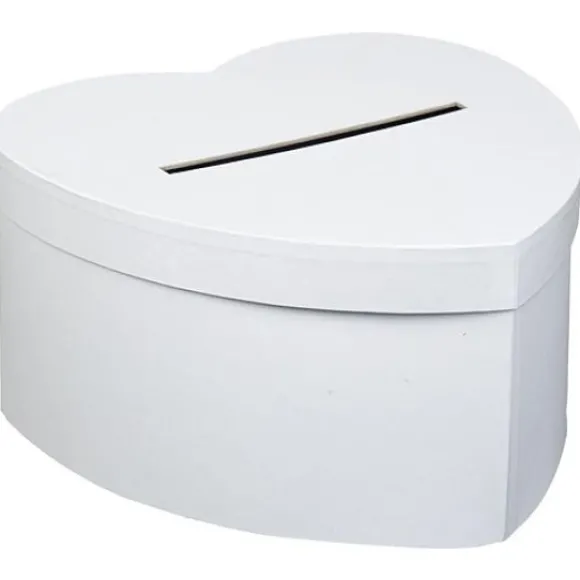 Urne Mariage En Forme De Coeur Blanc