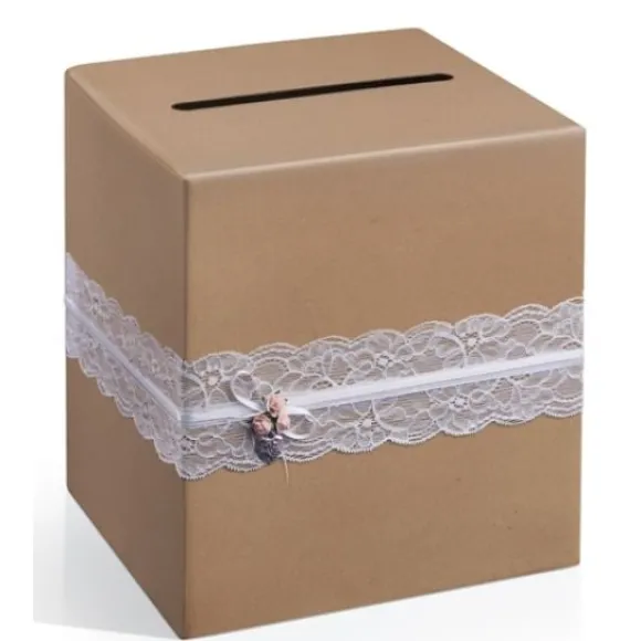 Urne Mariage Kraft Avec Dentelle