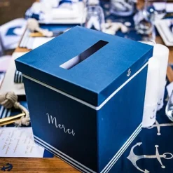 Urne Mariage Merci Marine Ancre