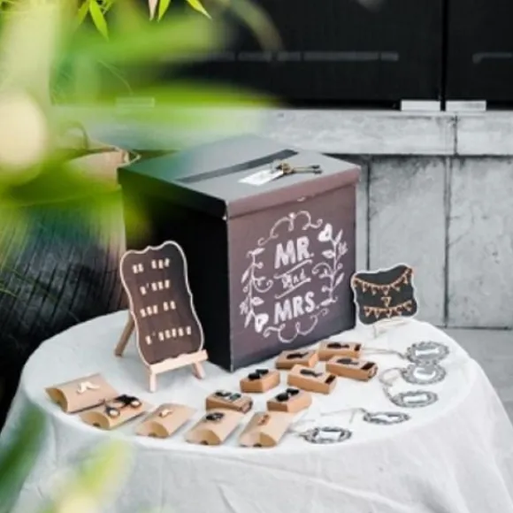 Urne Mariage Noir Mr Mrs