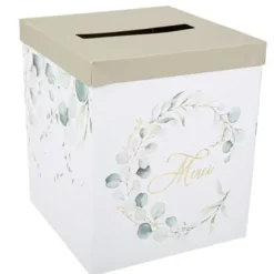 Urne Mariage Theme Eucalyptus Sauge Green