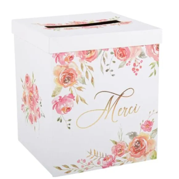 Urne Mariage Theme Romantique Flowers