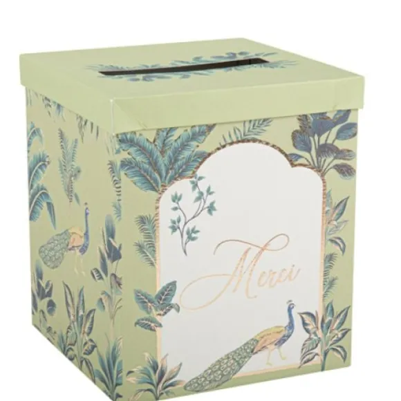 Urne Mariage Theme Tropical Peacock