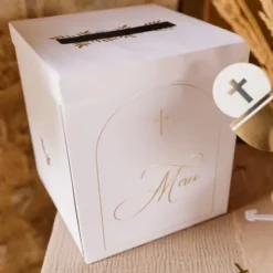 Urne Merci Puret Blanche Et Or